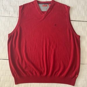 Izod Men’s Big &Tall Sweater Vest - Red